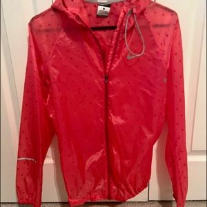 Nike Women's Red Hooded Windbreaker Jacket